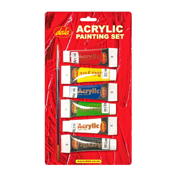 Paint Set Acrylic Colour 6 X 12Ml Tubes
