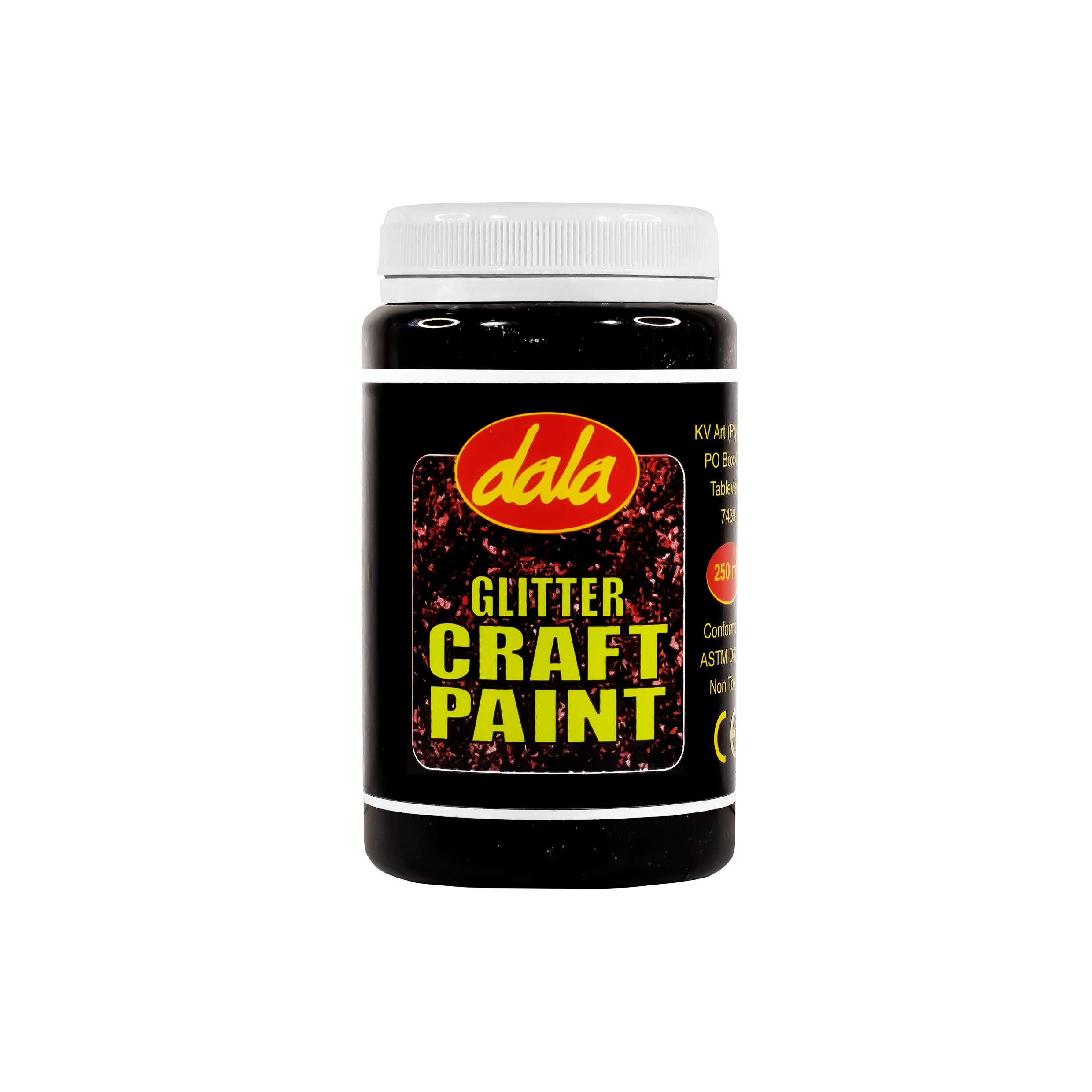 Craft Paint Glitter 250ml Black