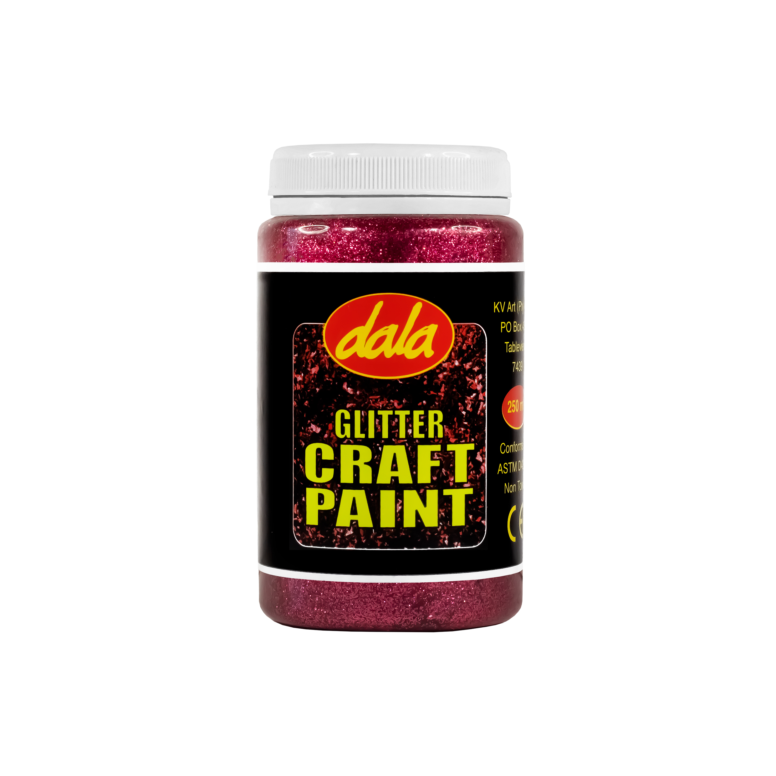 Craft Paint Glitter 250ml Fuschia