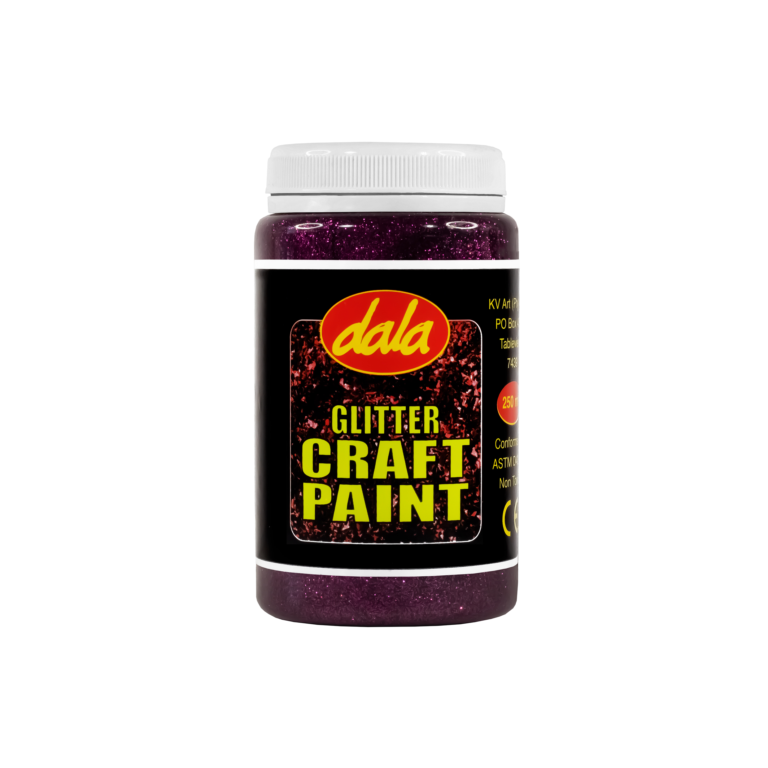 Craft Paint Glitter 250ml Plum