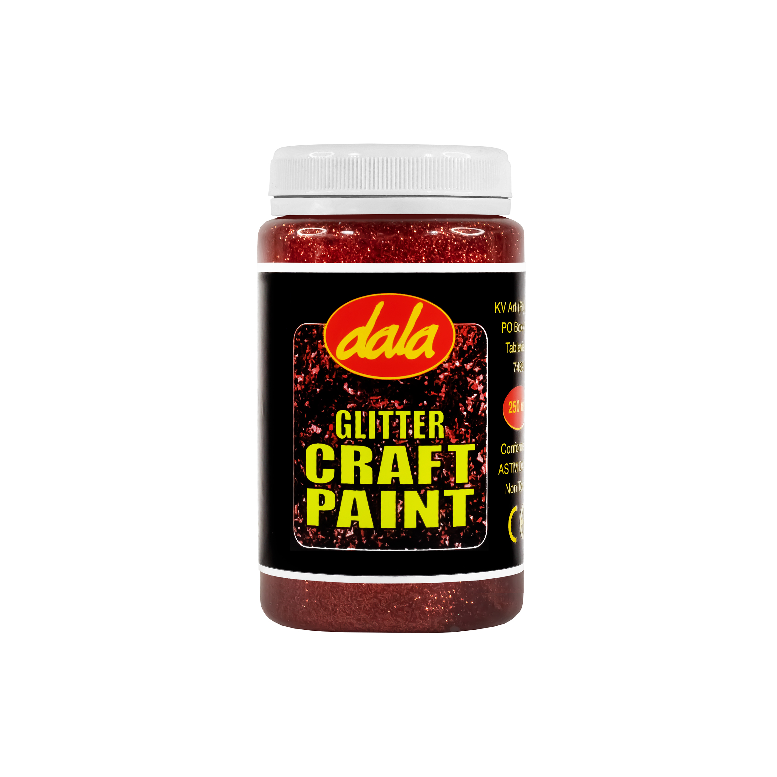 Craft Paint Glitter 250ml Red