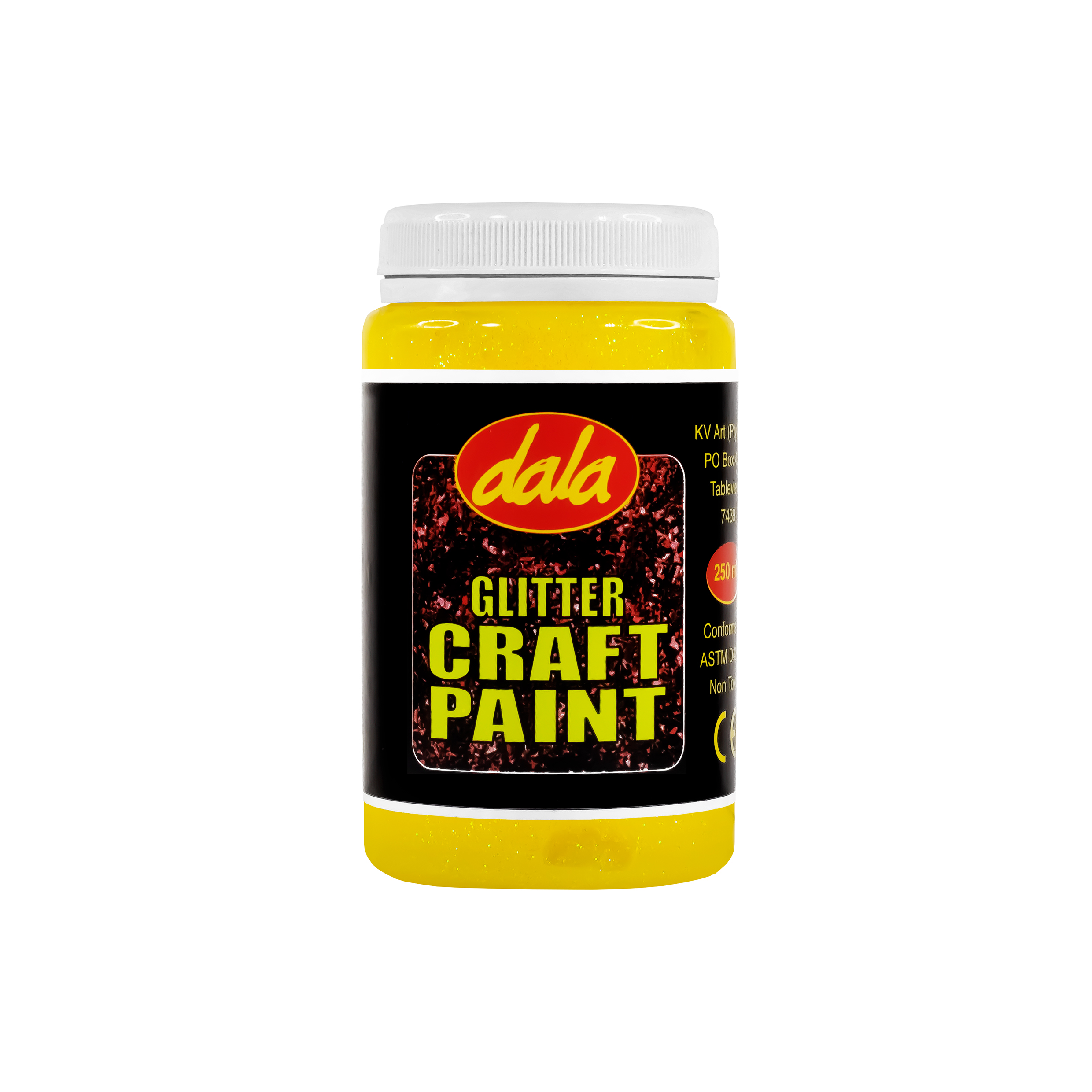 Craft Paint Glitter 250ml Yellow