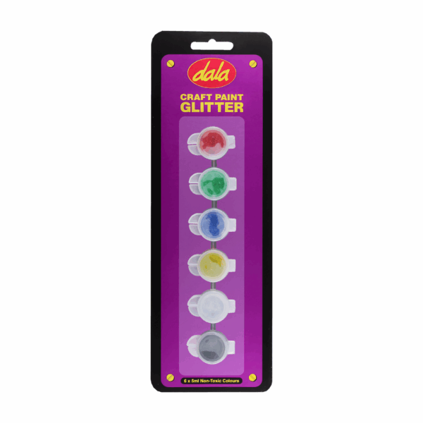 Craft Paint glitter 6 X 5ml Kit