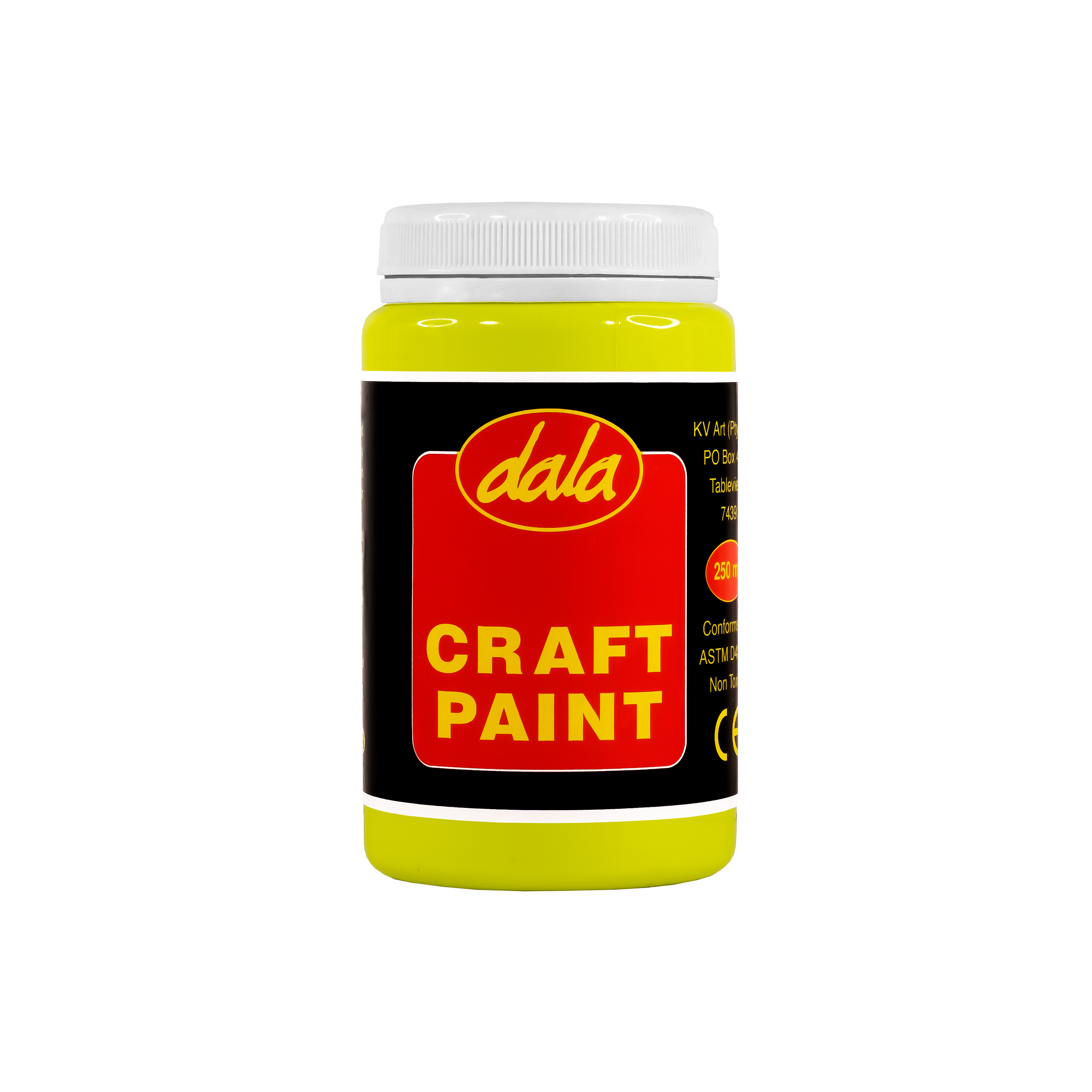 Craft Paint Neon 250ml Yellow