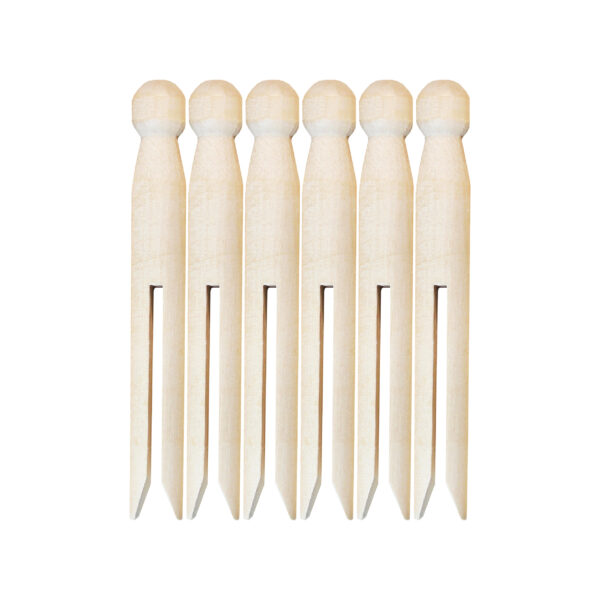 Doll Wood Pegs Natural 6Pcs 11cm