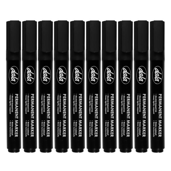 Permanent Marker Black 10Pcs