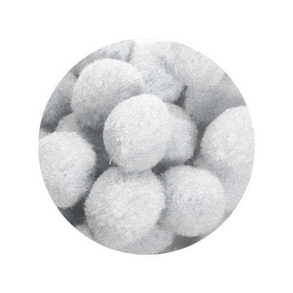 Pom Poms - White - 20mm - 24Pc