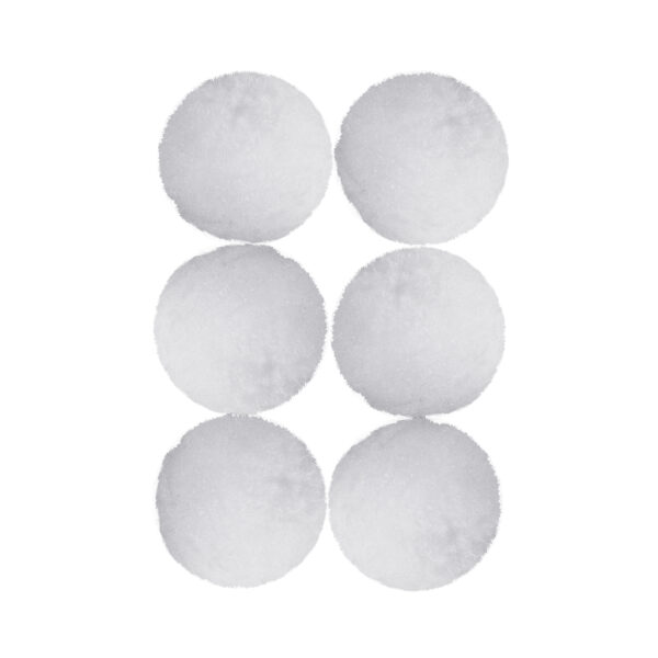 Pom Poms - White - 40mm - 6Pc