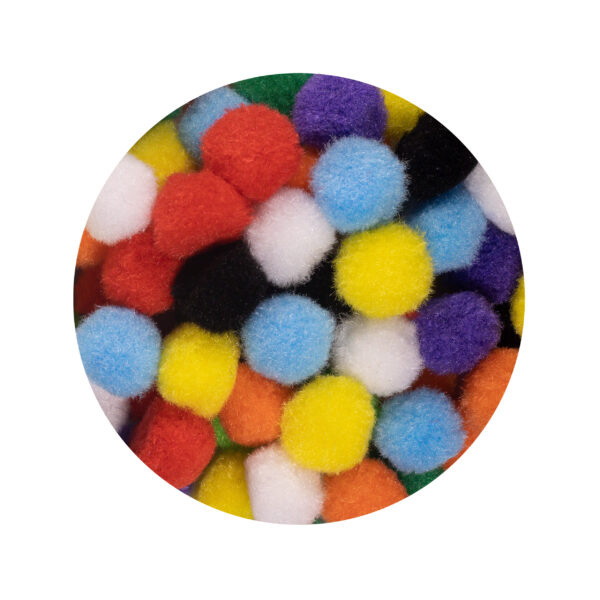 Pom Poms  Assorted 40mm 12Pcs
