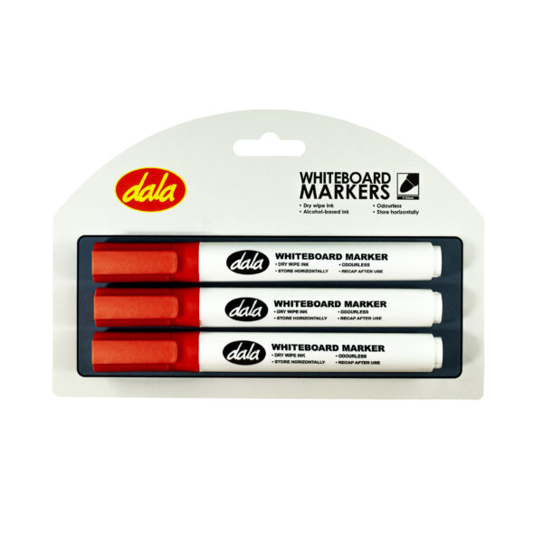 3Pcs Red Whiteboard Markers