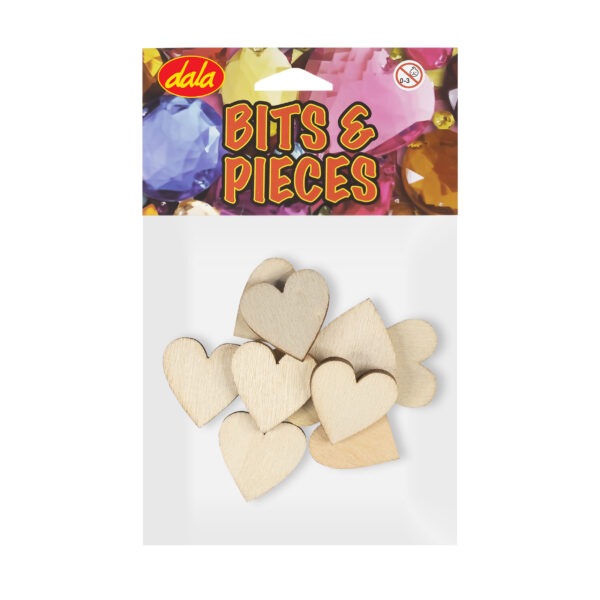 Heart 2cm Wood 10Pcs