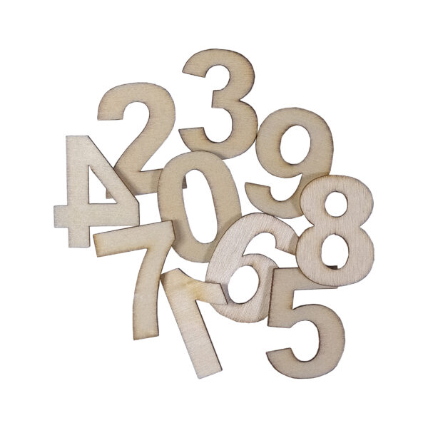 Wooden Numbers 10Pcs 3cm