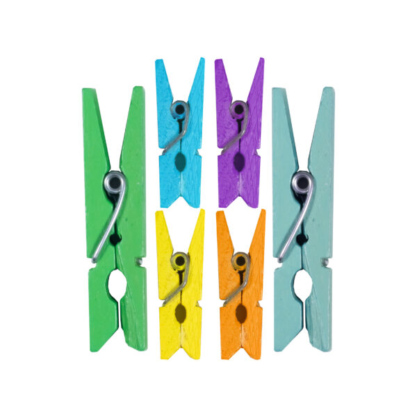 Colour Wood Pegs Standard 45Mm 12Pc