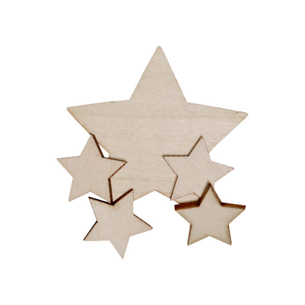 Stars 2cm Wood 10Pcs