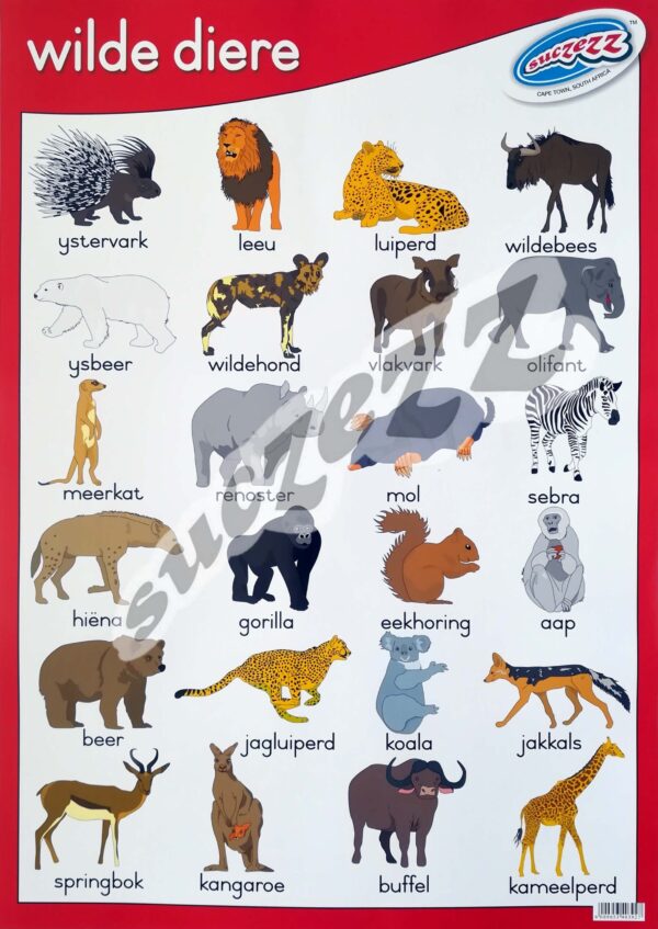 Wilde Diere - Muurkaart