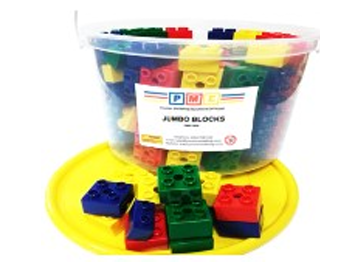 Plastic Jumbo Building Block 1Kg Bucket