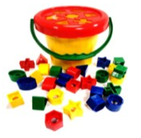 Plastic Shapes Bucket 28Pc
