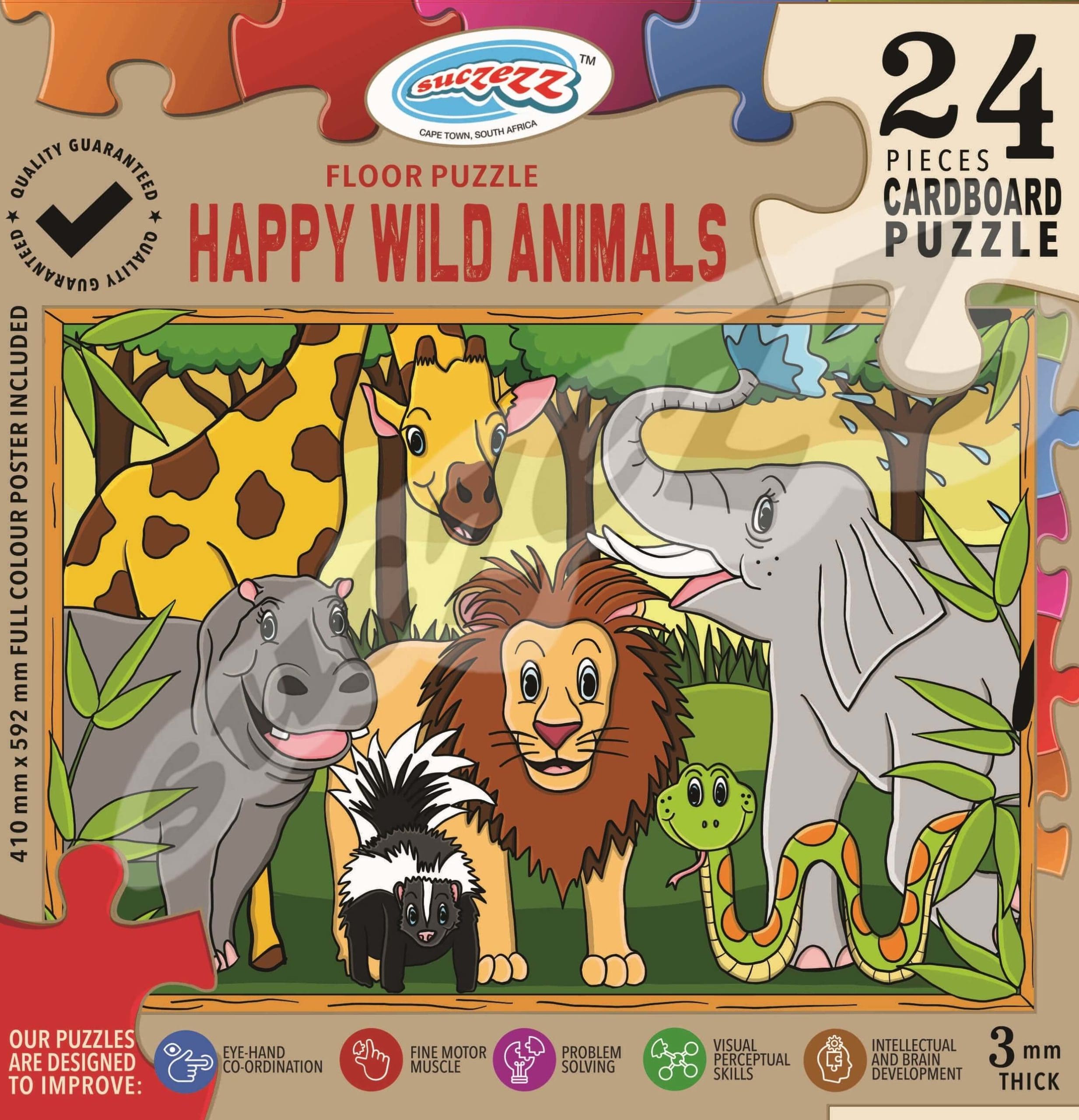 24 Pce Happy Wild Animals (X-Large)