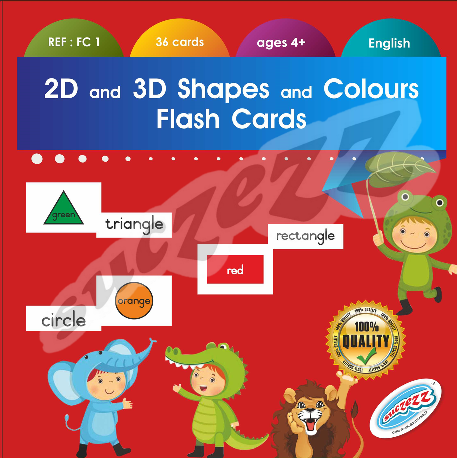 2D & 3D Shapes And Colours Flash Cards (40)