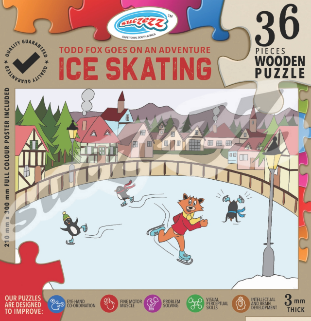 36 Piece Todd Fox Goes On An Adventure Ice Skating