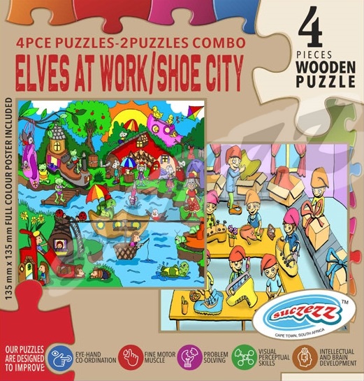 4 Pce Combo: Elves At Work & Shoe City