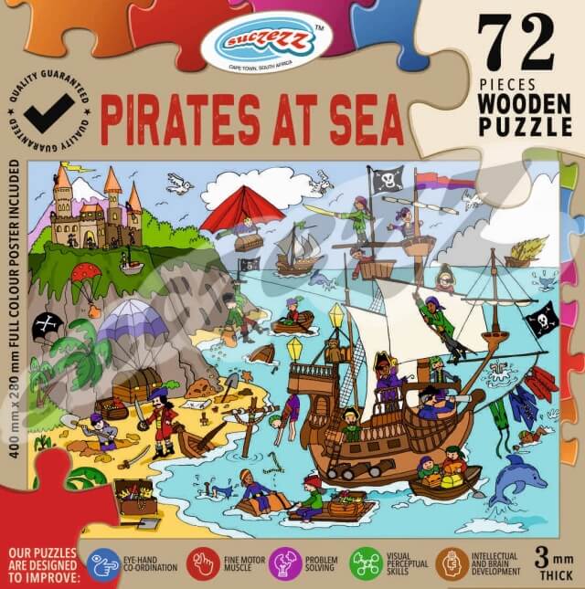 72 Pce Pirates At Sea , Large A3 Size