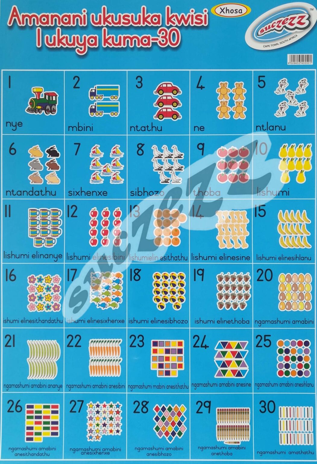 Amanani Ukusuka Kwisi 1 Ukuya Kuma 30 - (Numbers 1-30) (Xhosa)