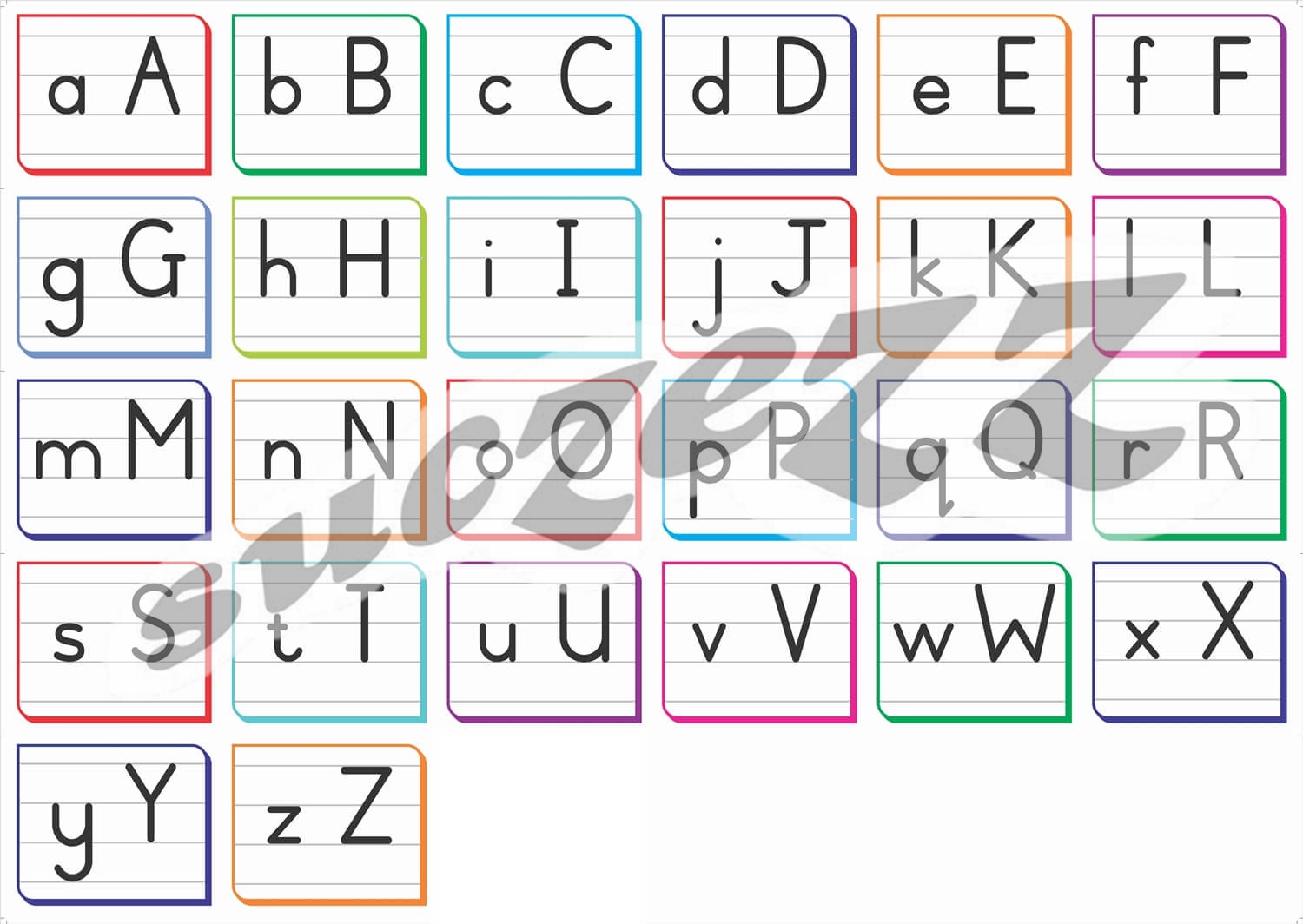 Block Letters Alphabet Frieze