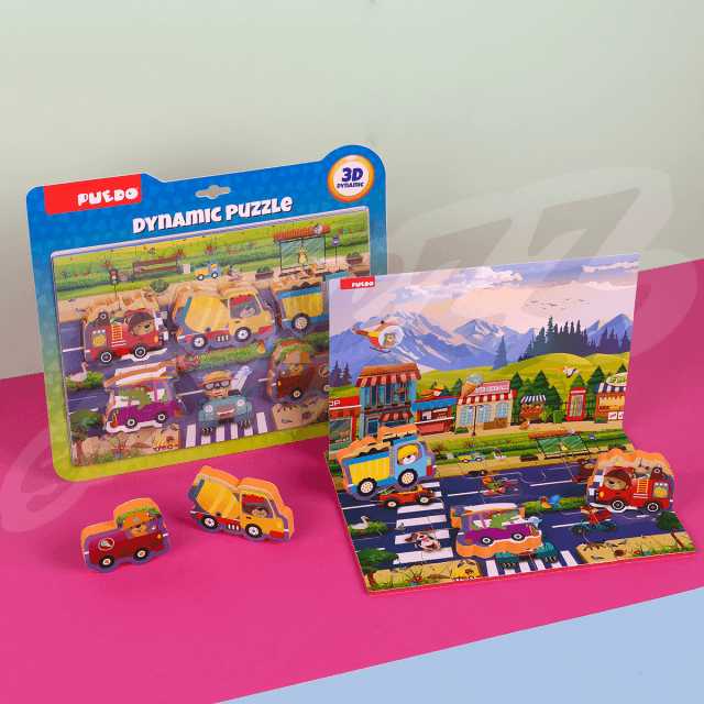 17 Pce- 3D Dynamic Puzzle (Foam Puzzle With Standing Objects)