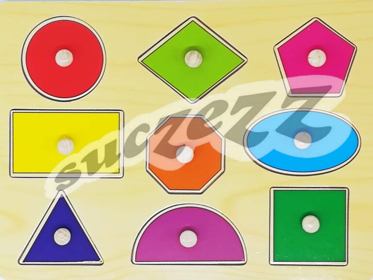 Shapes (Wooden Knob Puzle, 9 Pce)