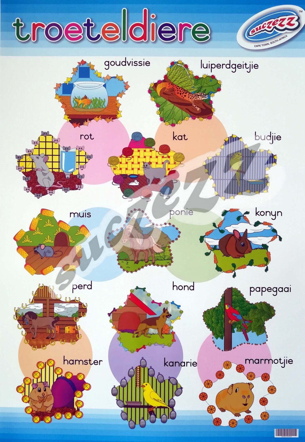 Troeteldiere - Muurkaart