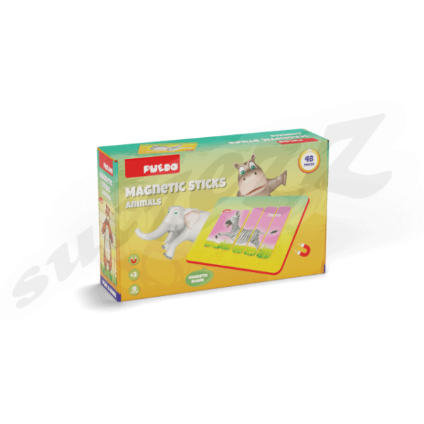 48 Pce- Magnetic Stick Puzzle Animals (Includes 8 Animal Puzzles)