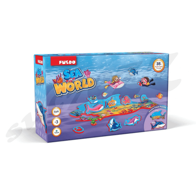 35 Pce- Sea World (Double Sided Foam Puzzle With Standing Objects)