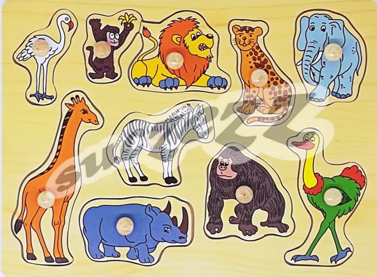 Wild Animals Knob Puzzle, 10 Pce